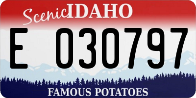 ID license plate E030797