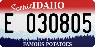 ID license plate E030805