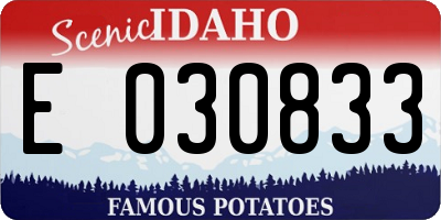 ID license plate E030833