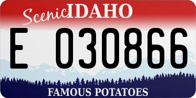 ID license plate E030866