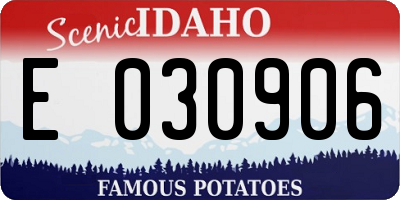 ID license plate E030906