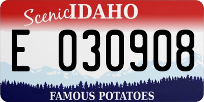 ID license plate E030908