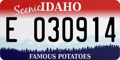 ID license plate E030914