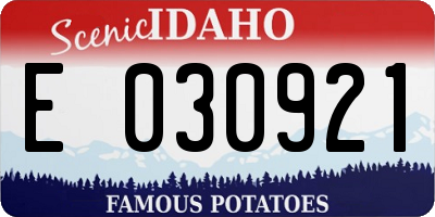 ID license plate E030921