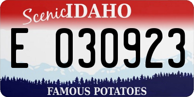 ID license plate E030923