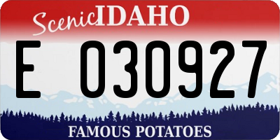 ID license plate E030927