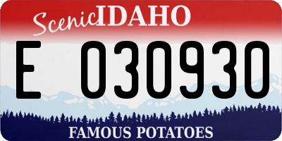 ID license plate E030930