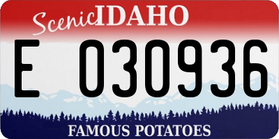 ID license plate E030936