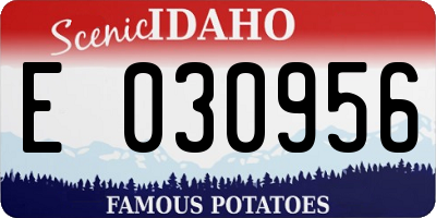 ID license plate E030956