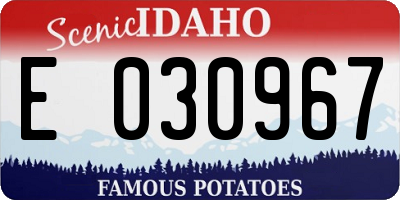 ID license plate E030967