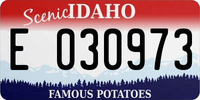 ID license plate E030973