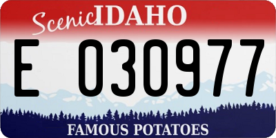 ID license plate E030977