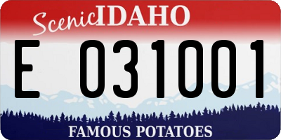 ID license plate E031001