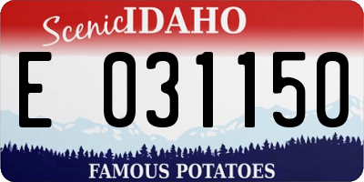 ID license plate E031150
