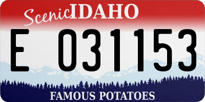 ID license plate E031153