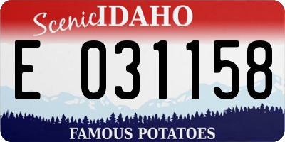 ID license plate E031158