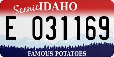 ID license plate E031169