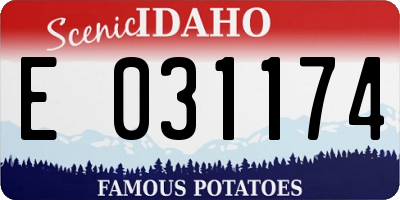 ID license plate E031174