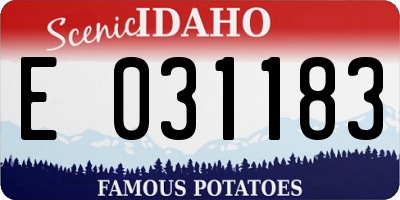 ID license plate E031183