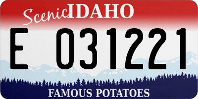 ID license plate E031221