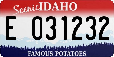 ID license plate E031232
