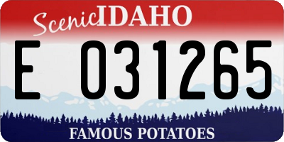 ID license plate E031265