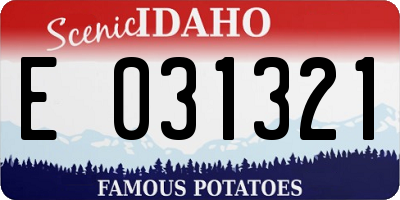 ID license plate E031321