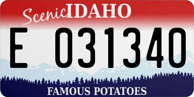 ID license plate E031340