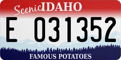 ID license plate E031352