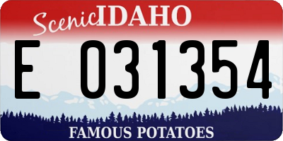 ID license plate E031354