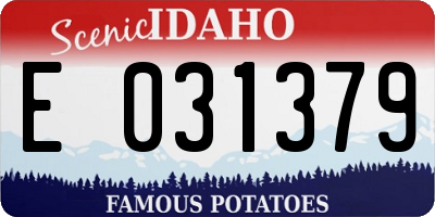 ID license plate E031379