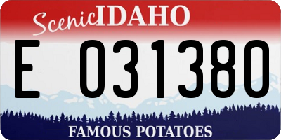 ID license plate E031380