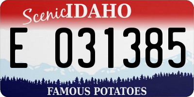 ID license plate E031385