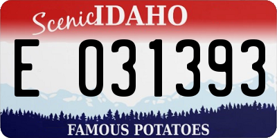 ID license plate E031393