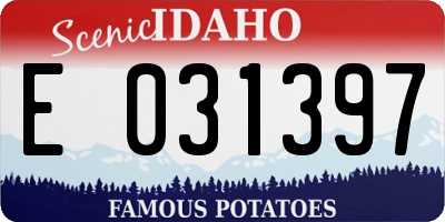 ID license plate E031397