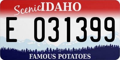 ID license plate E031399