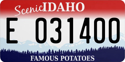 ID license plate E031400