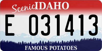 ID license plate E031413