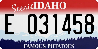 ID license plate E031458