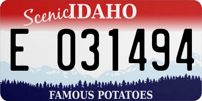 ID license plate E031494