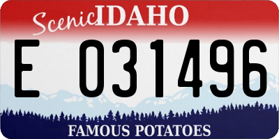 ID license plate E031496