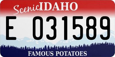 ID license plate E031589