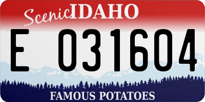 ID license plate E031604