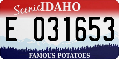 ID license plate E031653