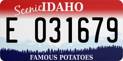 ID license plate E031679