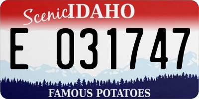 ID license plate E031747