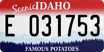 ID license plate E031753