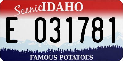ID license plate E031781