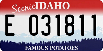 ID license plate E031811