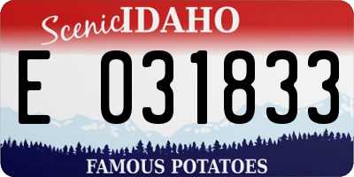 ID license plate E031833